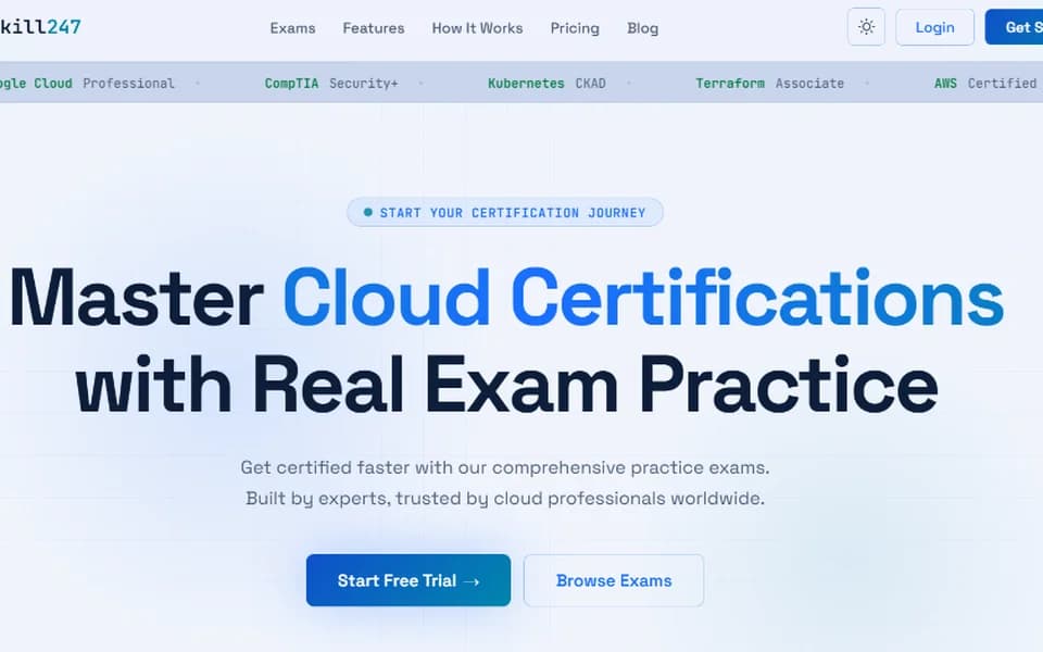TestSkill247 – Cloud Certification Practice Platform - Education solution by Futtkr